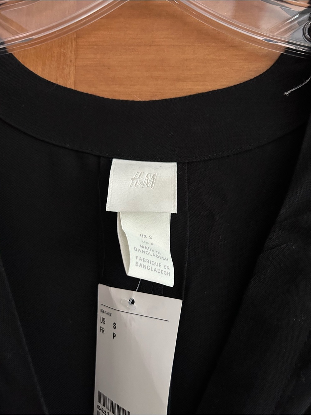 H&M black button front  Midi Dress with Waist Tie Size Small - Picture 2 of 6